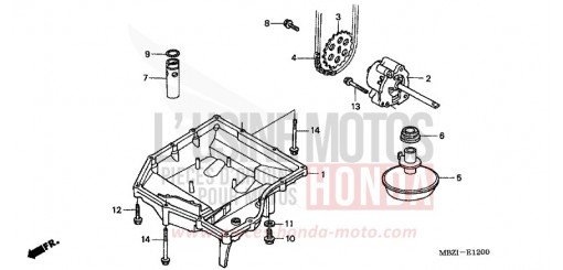 CARTER D'HUILE/POMPE A HUILE CB600F3 de 2003